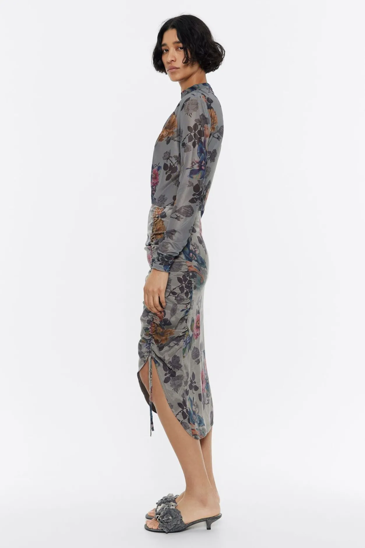 Outlet BIMBA Y LOLA Falda Fruncida Canary Caqui