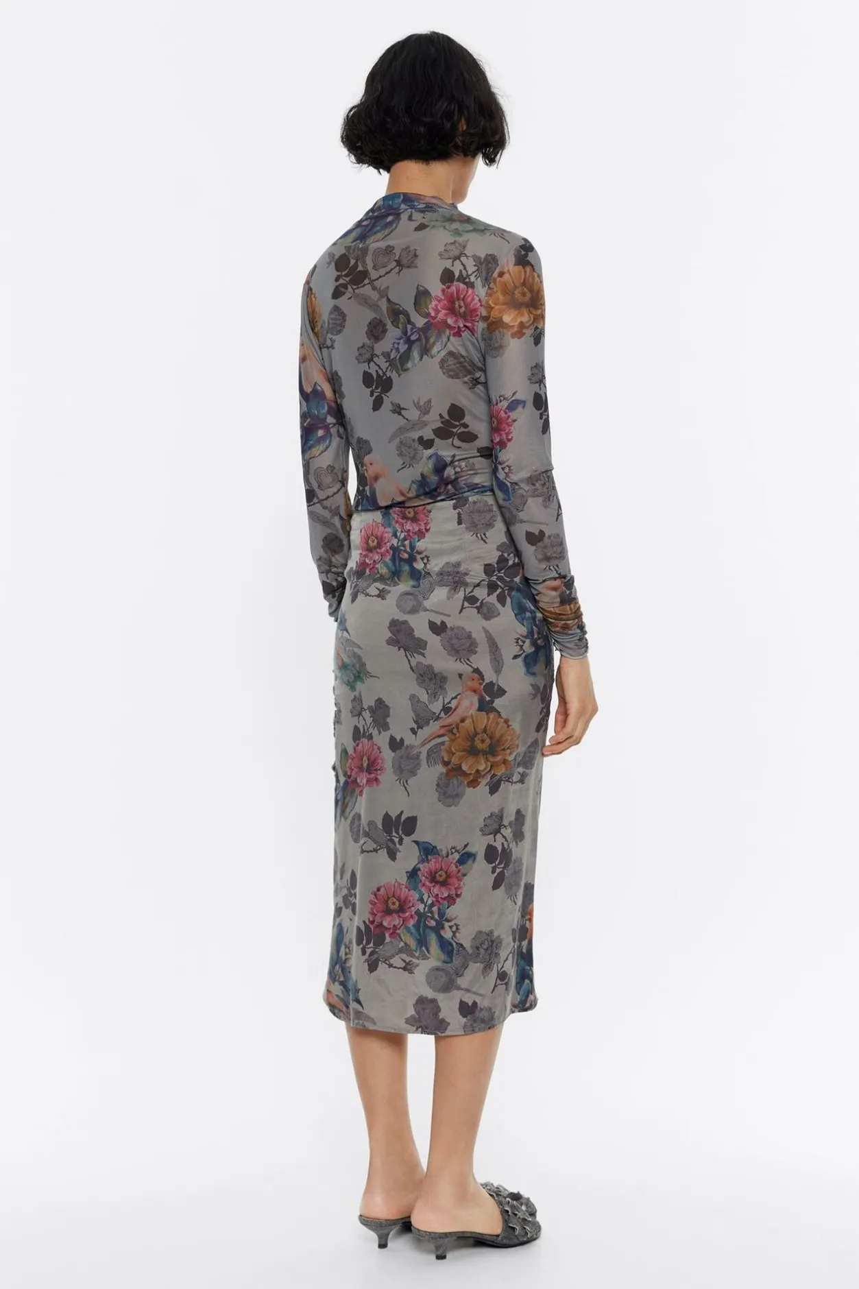 Outlet BIMBA Y LOLA Falda Fruncida Canary Caqui