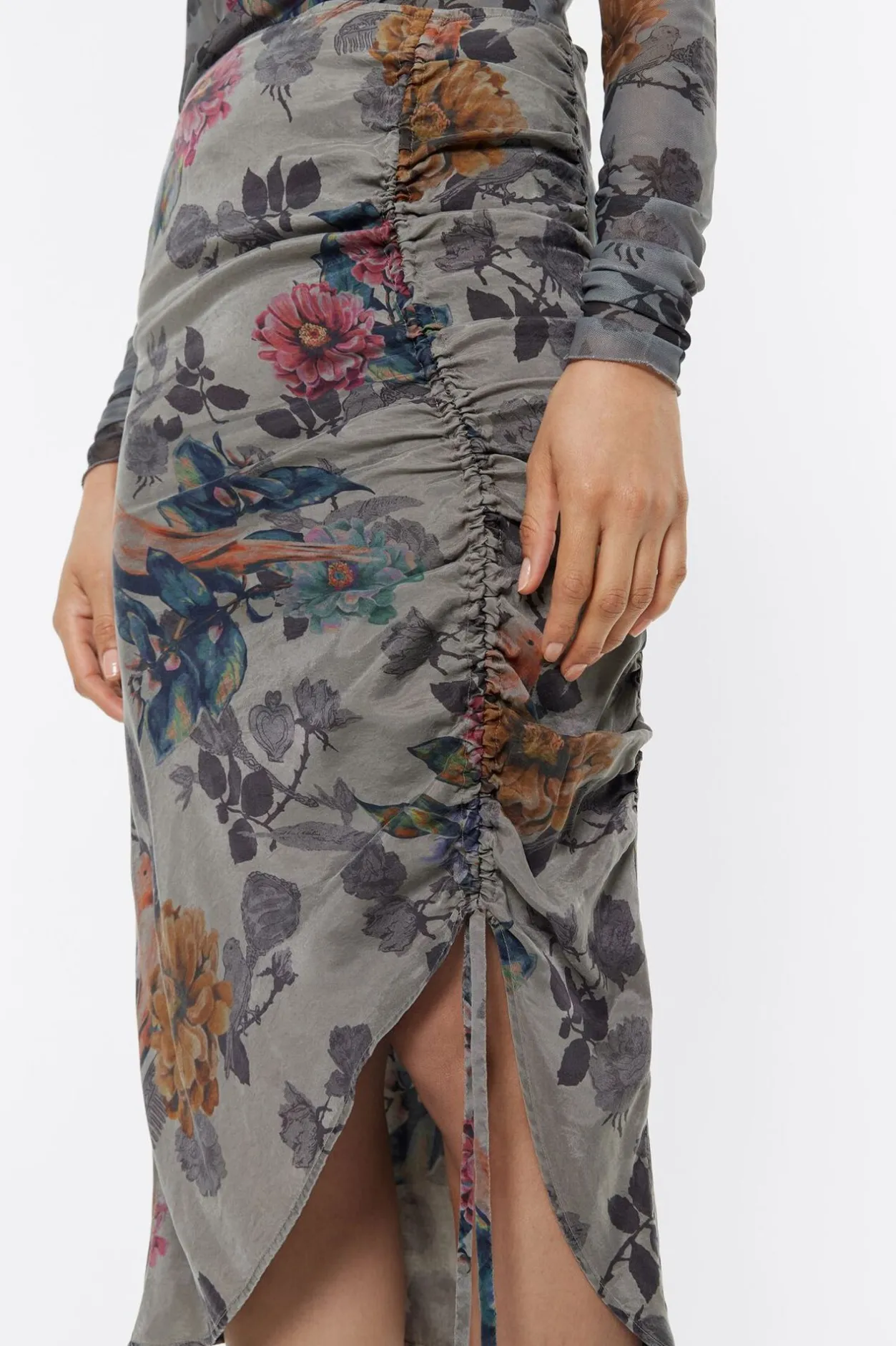 Outlet BIMBA Y LOLA Falda Fruncida Canary Caqui