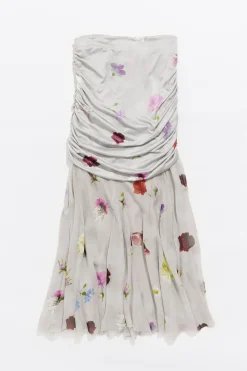 Best BIMBA Y LOLA Falda Midi Flowers Gris