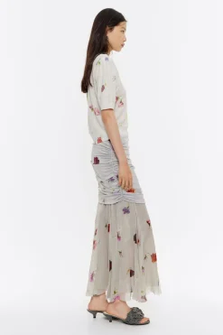 Cheap BIMBA Y LOLA Falda Midi Flowers Gris