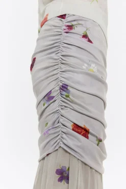 Cheap BIMBA Y LOLA Falda Midi Flowers Gris