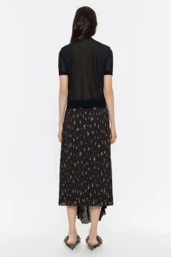 Discount BIMBA Y LOLA Falda Midi Flowers Negra