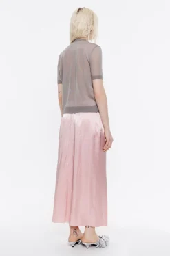 Clearance BIMBA Y LOLA Falda Midi Saten Rosa