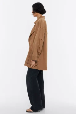 Sale BIMBA Y LOLA Gabardina Corta Fluida Camel