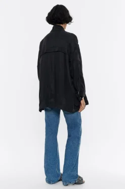 Online BIMBA Y LOLA Gabardina Corta Fluida Negra