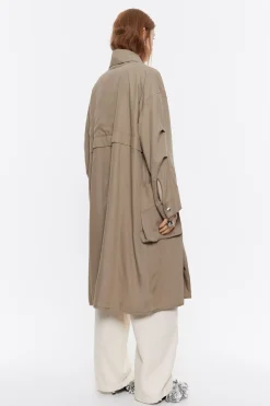 Sale BIMBA Y LOLA Gabardina Midi Fluida Caqui