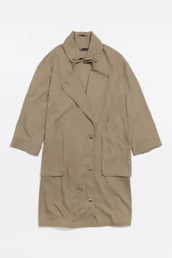 Sale BIMBA Y LOLA Gabardina Midi Fluida Caqui