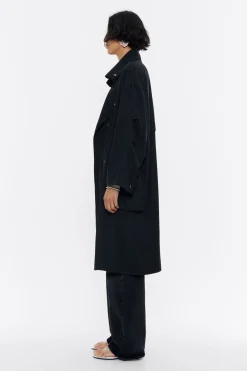 Sale BIMBA Y LOLA Gabardina Midi Fluida Negra