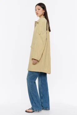 Best BIMBA Y LOLA Gabardina Recta Midi Ocre