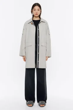 Sale BIMBA Y LOLA Gabardina Recta Midi Piedra