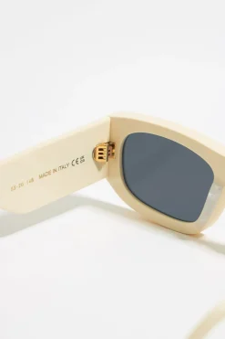 Clearance BIMBA Y LOLA Gafas De Sol Rectangulares Crema