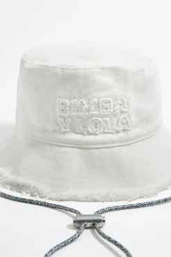 Outlet BIMBA Y LOLA Gorro Bucket Algodon Blanco