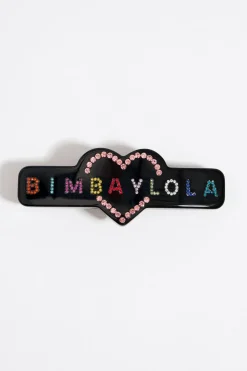 New BIMBA Y LOLA Horquilla Resina Logo Negra