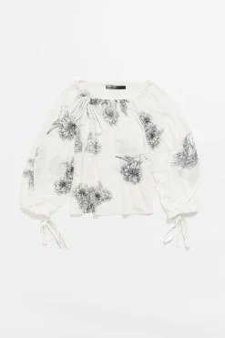 Discount BIMBA Y LOLA Jersey Fruncido Lino Canary Pop Blanco