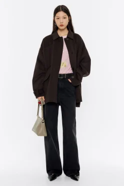 Shop BIMBA Y LOLA Jersey Hombros Fruncidos Lino Flowers Rosa