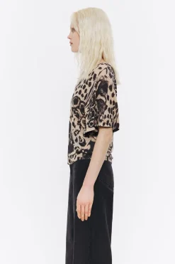 Outlet BIMBA Y LOLA Jersey Lino Animal Mix Camel