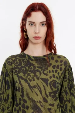Cheap BIMBA Y LOLA Jersey Lino Animal Mix Verde