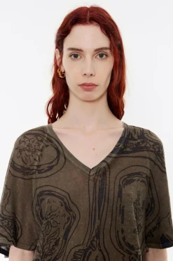 Best Sale BIMBA Y LOLA Jersey Lino Mirrors Caqui