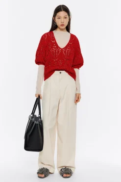 Store BIMBA Y LOLA Jersey Recto Punto Calado Rojo