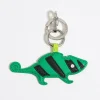 New BIMBA Y LOLA Llavero Camaleon Piel Verde