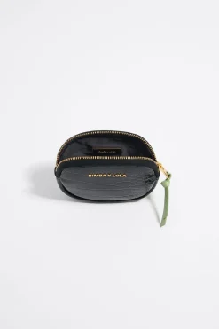 Online BIMBA Y LOLA Monedero Ovalado Grabado Cocodrilo Negro