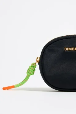 New BIMBA Y LOLA Monedero Ovalado Nylon Negro