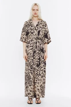 Sale BIMBA Y LOLA Mono Cargo Fluido Animal Mix Camel