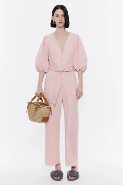 Best BIMBA Y LOLA Mono Cargo Mangas Abullonadas Rosa