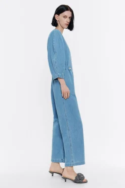 Flash Sale BIMBA Y LOLA Mono Denim Mangas Abullonadas Azul