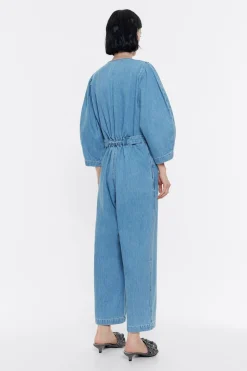 Flash Sale BIMBA Y LOLA Mono Denim Mangas Abullonadas Azul