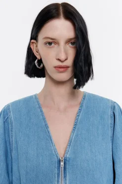 Flash Sale BIMBA Y LOLA Mono Denim Mangas Abullonadas Azul