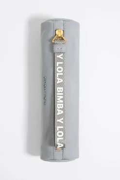 New BIMBA Y LOLA Neceser Estuche Cilindrico Nylon Lila Empolvado