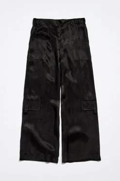 New BIMBA Y LOLA Pantalon Ancho Cupro Negro