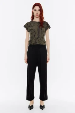 Hot BIMBA Y LOLA Pantalon Barrel Lana Negro