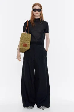 Cheap BIMBA Y LOLA Pantalon Campana Pinzas Negro