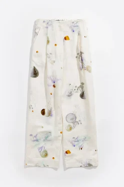 Cheap BIMBA Y LOLA Pantalon Carrot Lino Waves Marfil