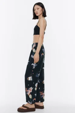 Sale BIMBA Y LOLA Pantalon Carrot Lino Waves Antracita