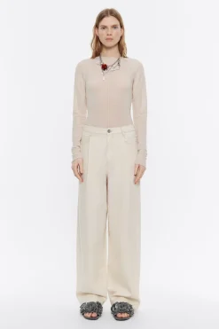 Cheap BIMBA Y LOLA Pantalon Denim Pinzas Crudo