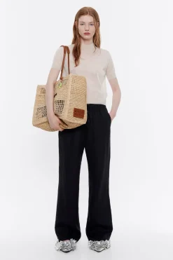 Cheap BIMBA Y LOLA Pantalon Jogger Lino Negro Lavado