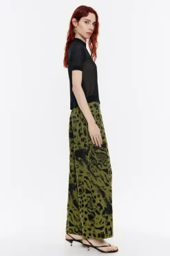 Cheap BIMBA Y LOLA Pantalon Lino Animal Mix Verde