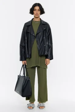 Outlet BIMBA Y LOLA Pantalon Recto Desflecado Caqui