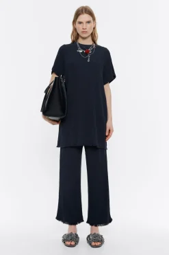 Sale BIMBA Y LOLA Pantalon Recto Desflecado Antracita