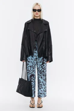 Cheap BIMBA Y LOLA Pantalon Recto Fluido Animal Mix Azul