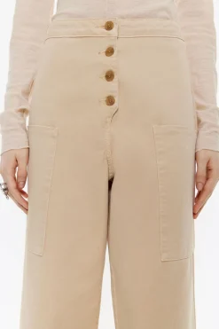 Online BIMBA Y LOLA Pantalon Recto Tobillero Beige