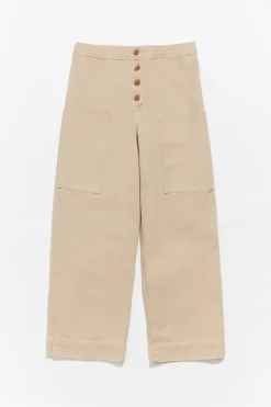 Online BIMBA Y LOLA Pantalon Recto Tobillero Beige
