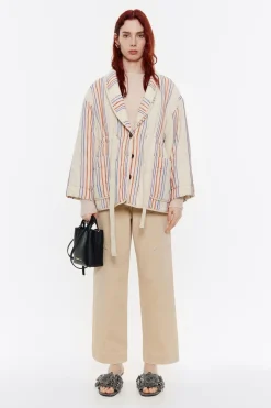 Online BIMBA Y LOLA Pantalon Recto Tobillero Beige