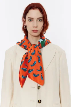 Hot BIMBA Y LOLA Panuelo Acuarela Patos Y Peces Naranja