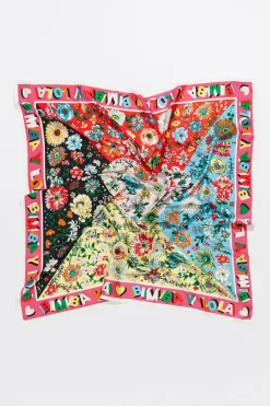 Flash Sale BIMBA Y LOLA Panuelo Flores Marco Logo Fucsia