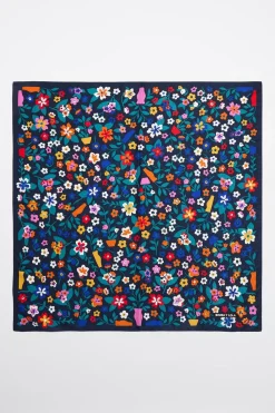 Store BIMBA Y LOLA Panuelo Flores Y Jarrones Naif Azul